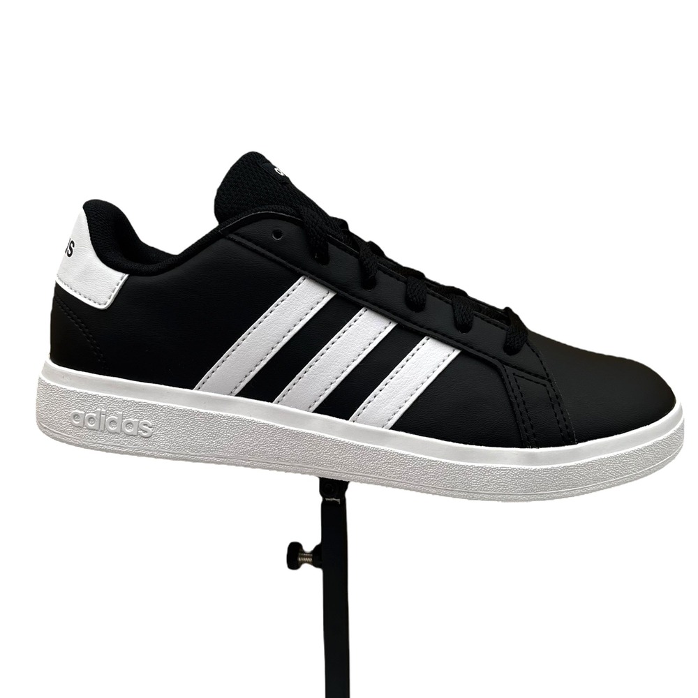 adidas Grand Court 2.0 Youth Boys Girls Sneaker Size 4 Black-White Low Top Shoes